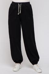 Black Drawstring Relaxed Fit Sweatpants