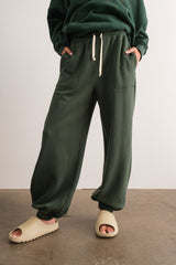 Forest Green Drawstring Relaxed Fit Sweatpants