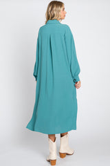 Jade Button Down Collared Maxi Dress