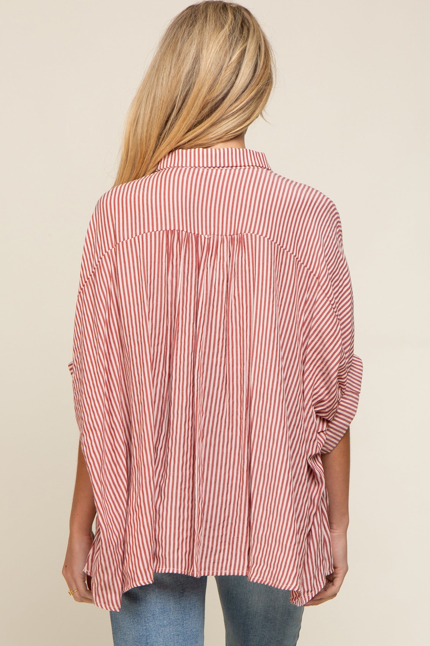 Maternity Drawstring Dolman Top in Dusty Rose