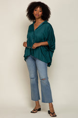 Green Oversized Button Down Blouse