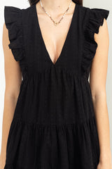 Black Tiered Ruffle Mini Dress