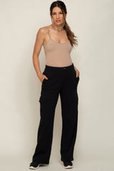 Black Pocketed Maternity Lounge Pants