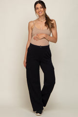 Black Pocketed Maternity Lounge Pants