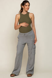 Grey Pocketed Maternity Lounge Pants