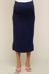 Navy Basic Maternity Maxi Skirt