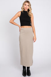 Taupe Basic Maxi Skirt