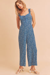 Blue Printed Jumpsuit