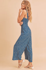 Blue Printed Jumpsuit