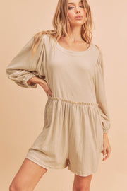 Natural 3/4 Sleeve Romper