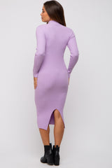 Lavender Cutout Fitted Maternity Knit Dress