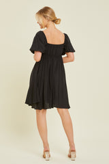 Black Puff Sleeve Dress