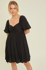 Black Puff Sleeve Dress