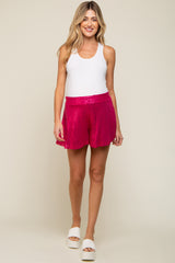 Fuchsia Sequin Maternity Shorts