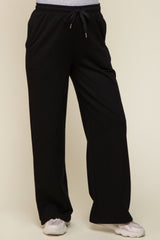 Black Wide Leg Maternity Joggers