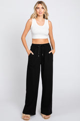 Black Wide Leg Maternity Joggers