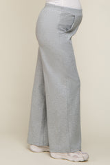 Heather Grey Basic Wide Leg Maternity Lounge Pants