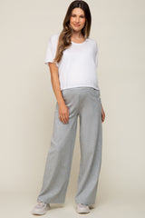 Heather Grey Basic Wide Leg Maternity Lounge Pants