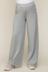 Heather Grey Basic Wide Leg Maternity Lounge Pants