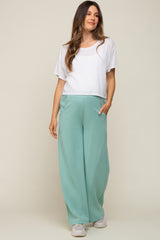 Mint Green Basic Wide Leg Maternity Lounge Pants