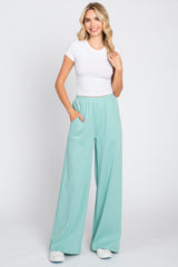 Mint Green Basic Wide Leg Maternity Lounge Pants