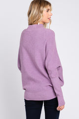 Lavender Funnel Neck Dolman Sleeve Sweater