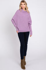 Lavender Funnel Neck Dolman Sleeve Sweater