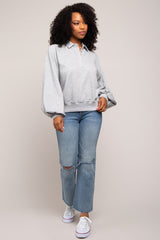 Grey Collared Button Pullover