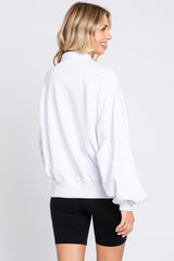 Ivory Collared Button Pullover