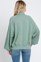 Sage Collared Button Pullover