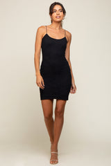 Black Texture Knit Dress