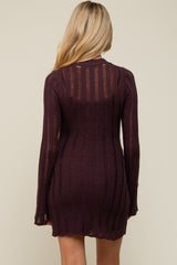 Brown Ladder Knit Long Sleeve Maternity Dress/Tunic