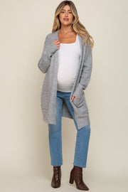 Heather Grey Basic Knit Maternity Cardigan