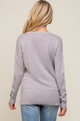 Heather Grey Knit Long Sleeve Maternity Top