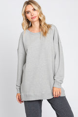 Heather Grey Knit Long Sleeve Maternity Top