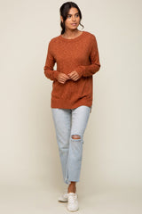 Rust Knit Long Sleeve Top