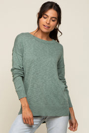 Mint Green Knit Long Sleeve Top