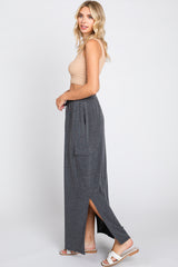 Charcoal Cargo Maxi Skirt