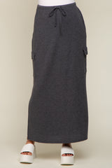 Charcoal Cargo Maternity Maxi Skirt