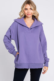 Purple Collared Pullover