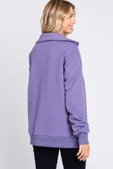 Purple Collared Pullover