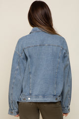 Light Blue Oversized Maternity Denim Jacket