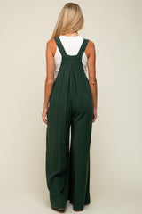 Forest Green Pleated Front Wide Leg Maternity Overalls