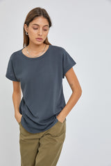 Charcoal Short Dolman Sleeve Top