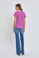 Magenta Short Dolman Sleeve Top