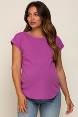 Magenta Short Dolman Sleeve Maternity Top