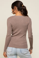 Mocha Knit Long Sleeve Top