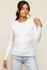 Ivory Knit Long Sleeve Maternity Top