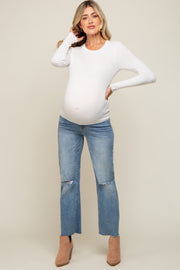 Ivory Knit Long Sleeve Maternity Top