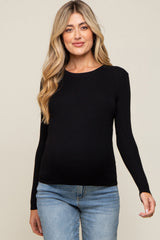 Black Knit Long Sleeve Maternity Top